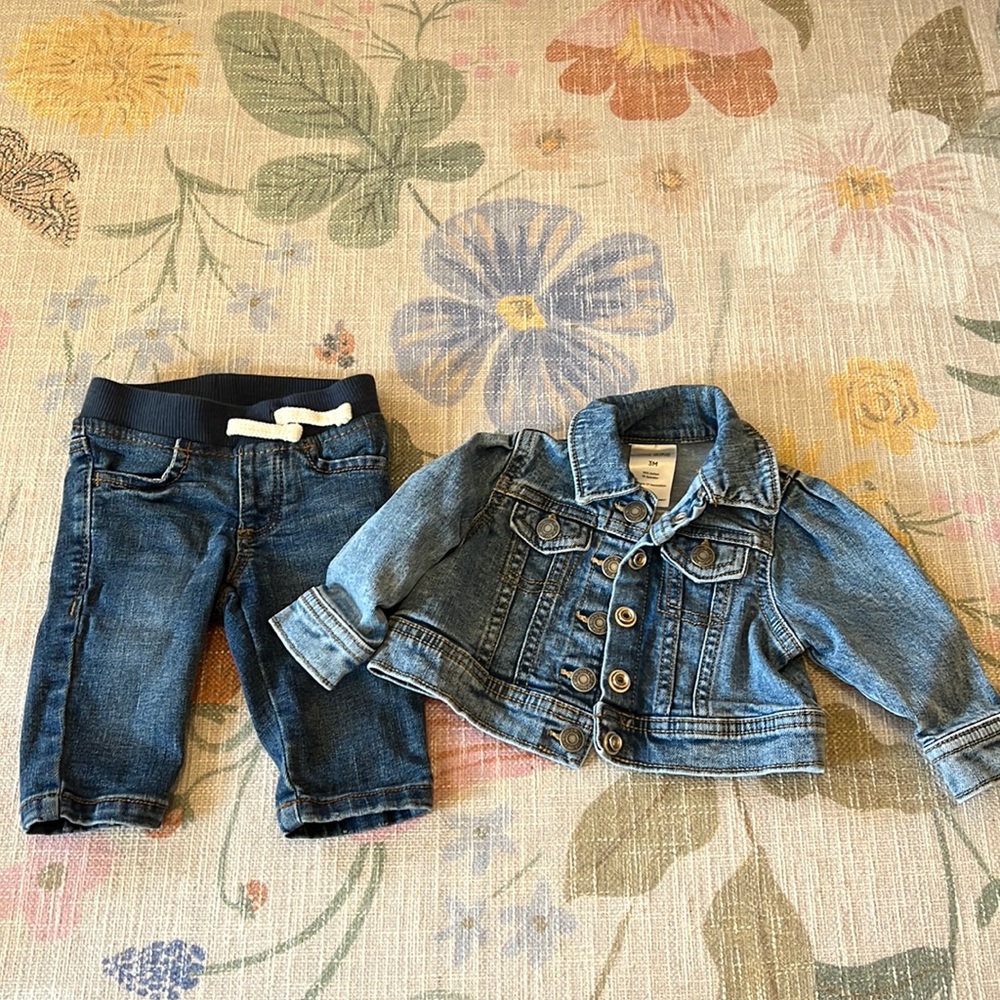 0-3 month Jeans and Jean Jacket